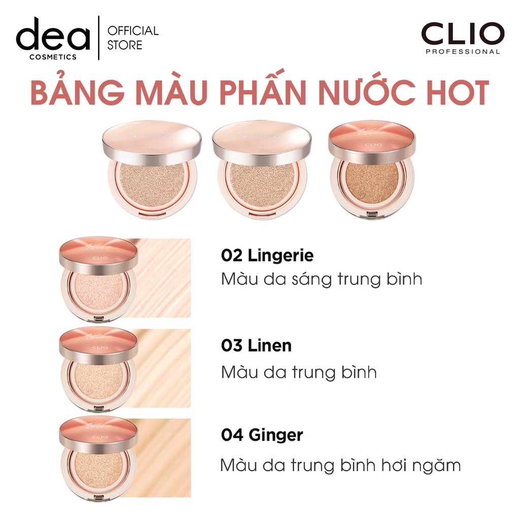 Phấn Nước Clio Kill Cover Glow Fitting Cushion SPF50+ PA++++  Siêu Căng Bóng Và Che Khuyết Điểm