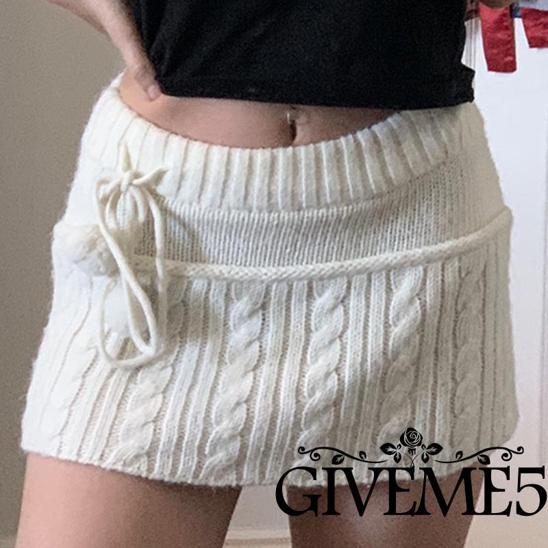 Chân váy lưng thấp thiết kế dây rút thời trang cho nữ