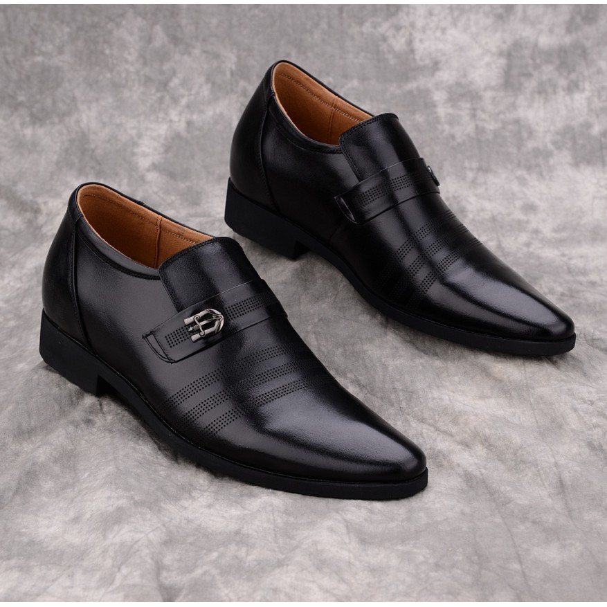 Giày nam công sở da bò tăng chiều cao ISHOESVN IS219
