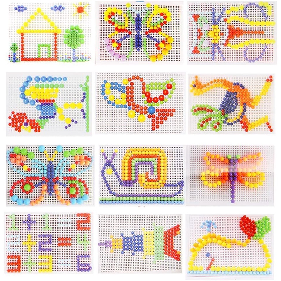 Set 296 Hạt Nhựa Hình Nấm 3D Tự Xếp Hình Sáng Tạo Cho Bé