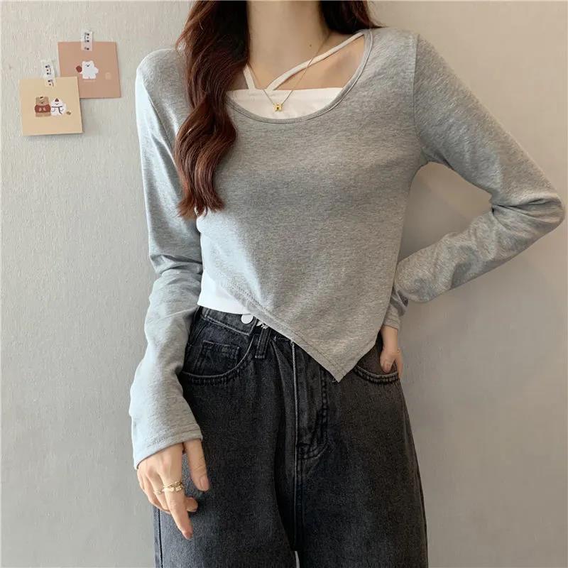 Áo thun COZOK tay dài eo cao đa năng hợp thời trang