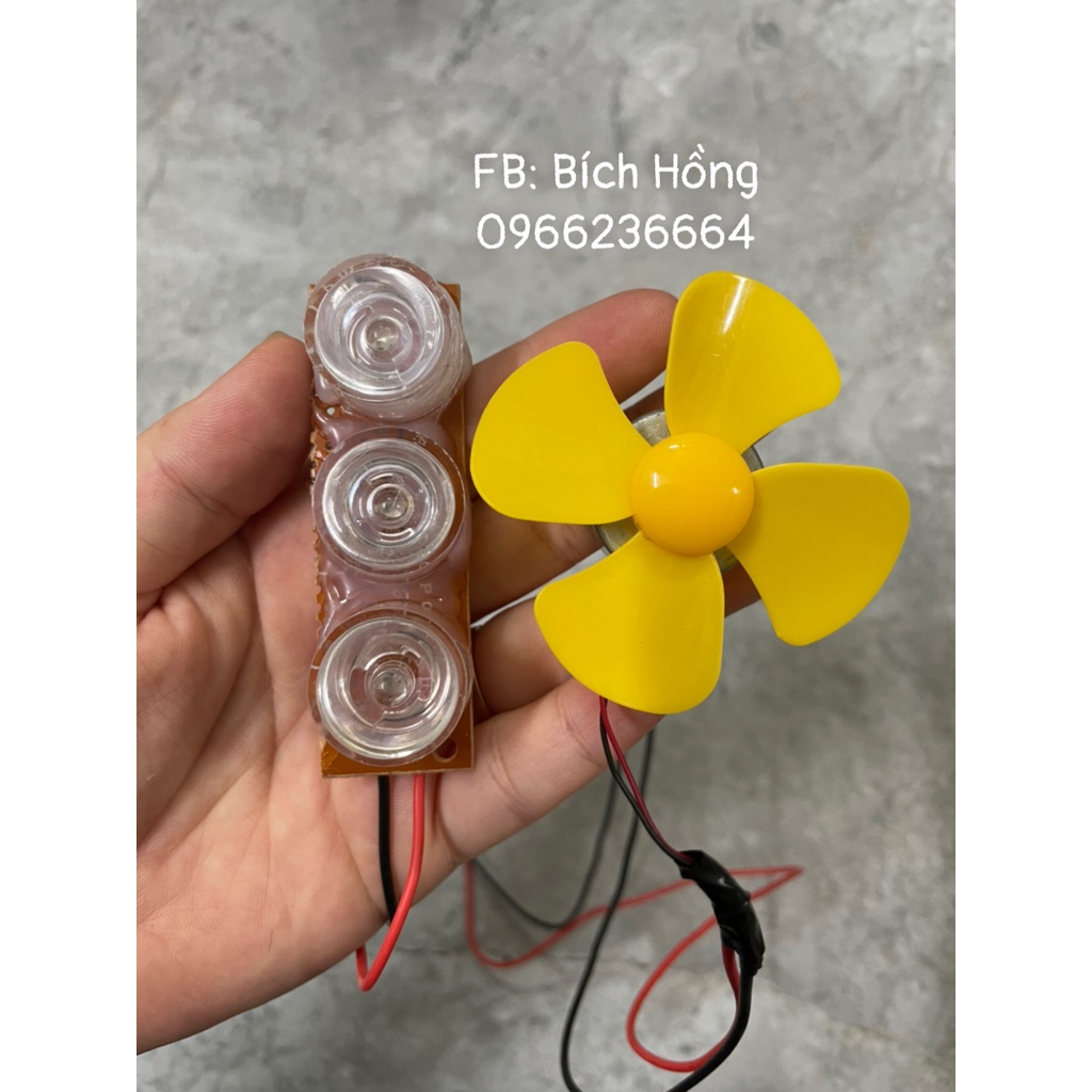 Đen quạt gió 3 bóng chóa - Đèn mô tơ - siêu sáng