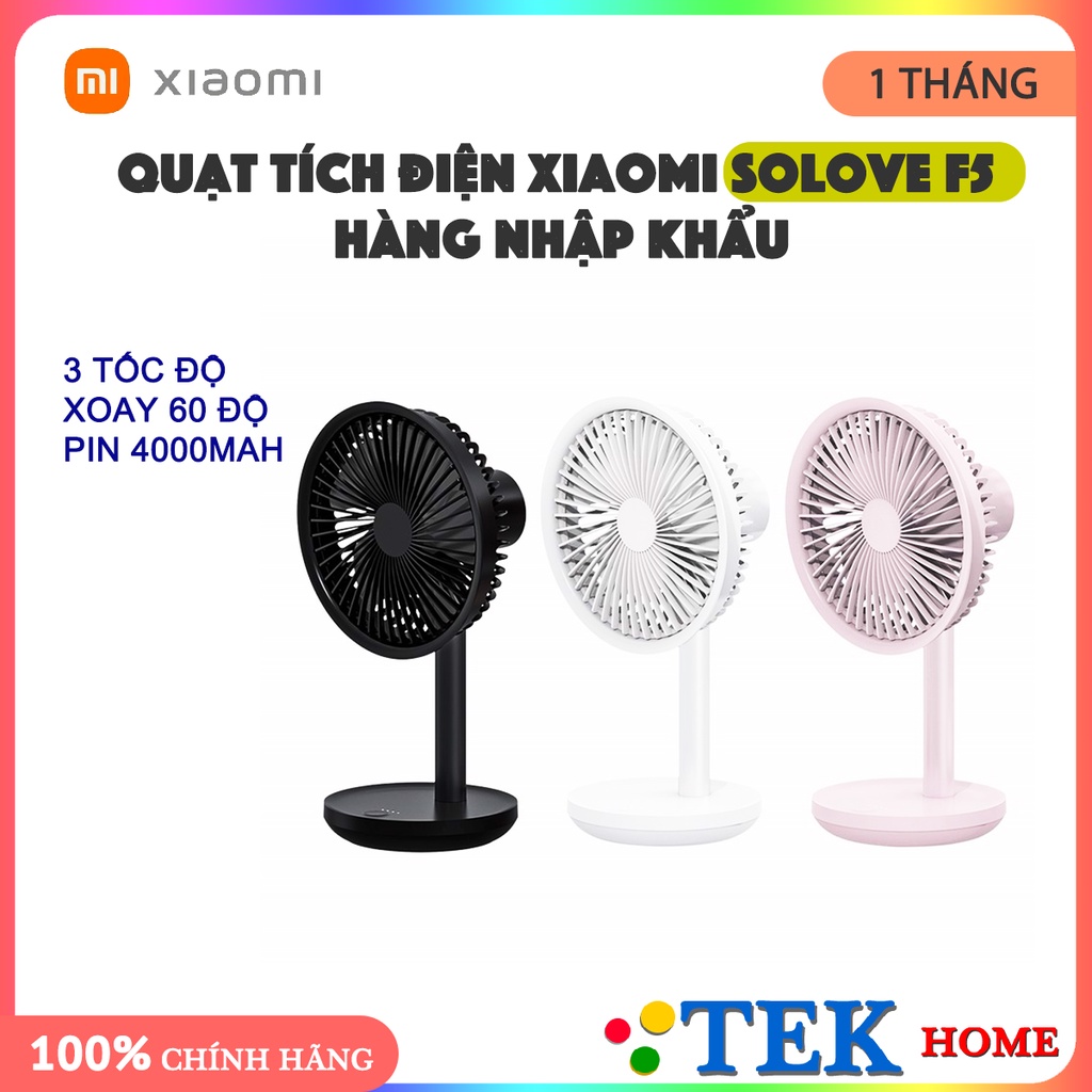 Hỏa tốc | SẠC PIN | 4000mAh Quạt để bàn Mini Xiaomi Solove F5 - Dùng 12 tiếng- Hàng chính hãng