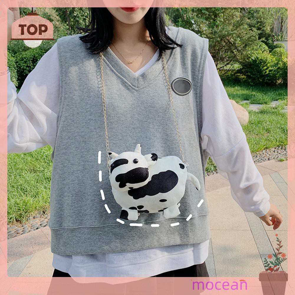 Túi Đeo Chéo Hình Chú Bò Sữa Dễ Thương Cho Nữ