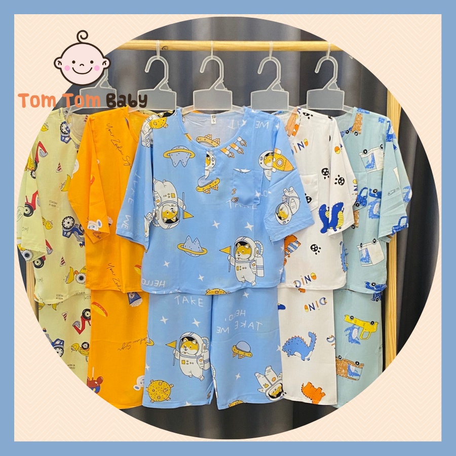 Bộ  đồ ngủ bé Trai vải Tôn Tay Dài loại 1 - Nhiều size 1-14 cho bé 5-45kg | đồ bộ bé Trai | đồ tôn bé trai
