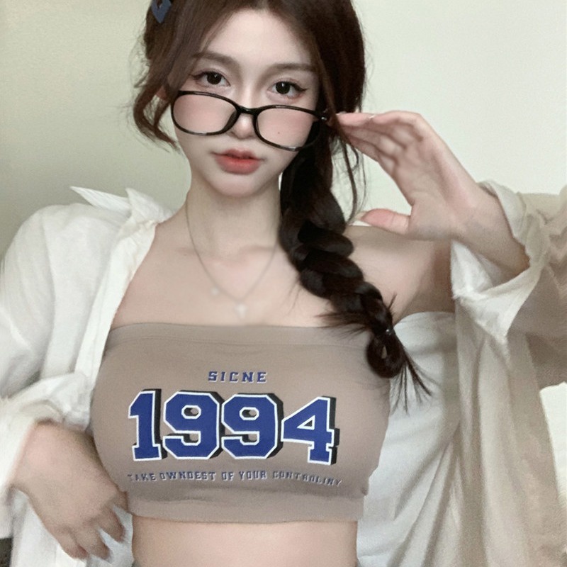 Áo Hai Dây In Chữ Phong Cách Hàn Quốc Cho Nữ