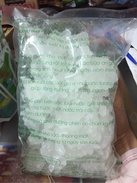 Đường phèn  Phú Việt túi 1kg