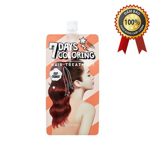 Thuốc nhuộm tóc [MISSHA] 7 days coloring hair treatmint #Red Orange 25ml