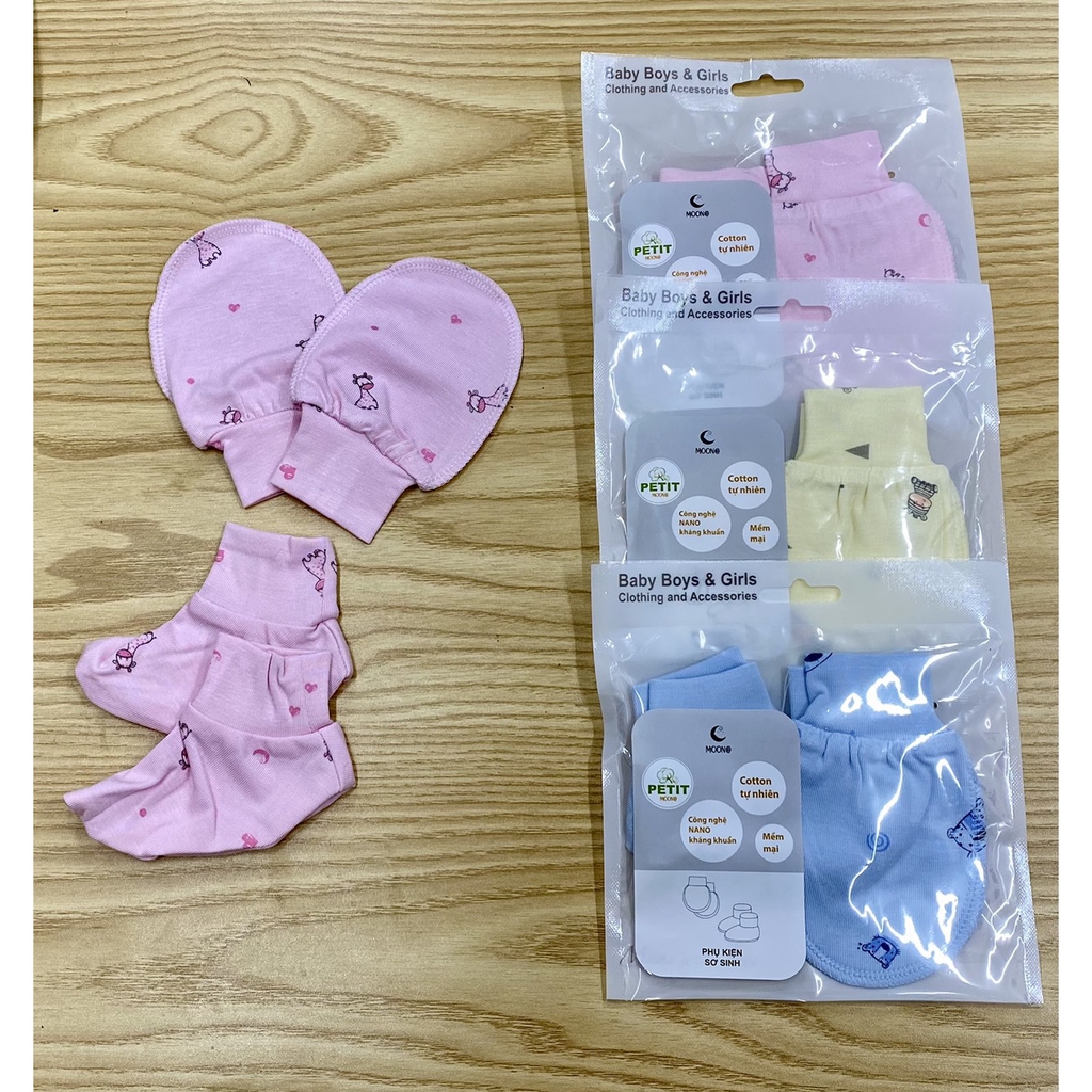 Set bao tay + bao chân Petit Moon - 3 màu