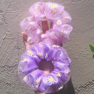 Scrunchies hoa cúc 2 lớp in