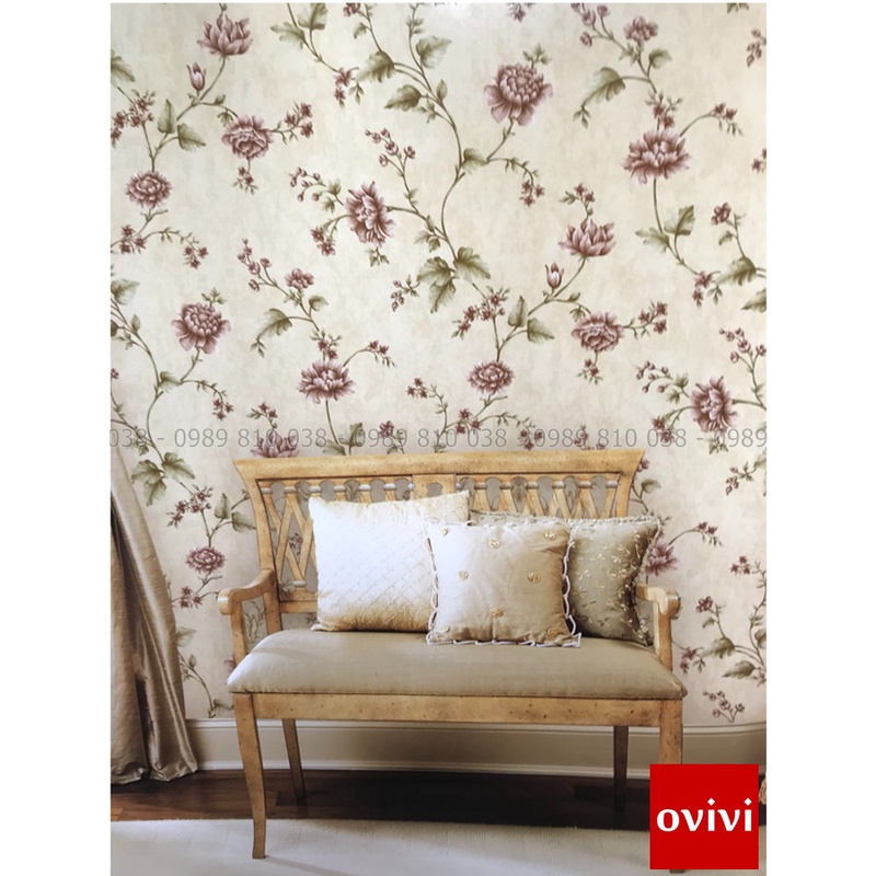 Giấy dán tường Vintage hoa dây hoa nhí hiện đại dán phòng ngủ phòng khách góc chụp ảnh đẹp
