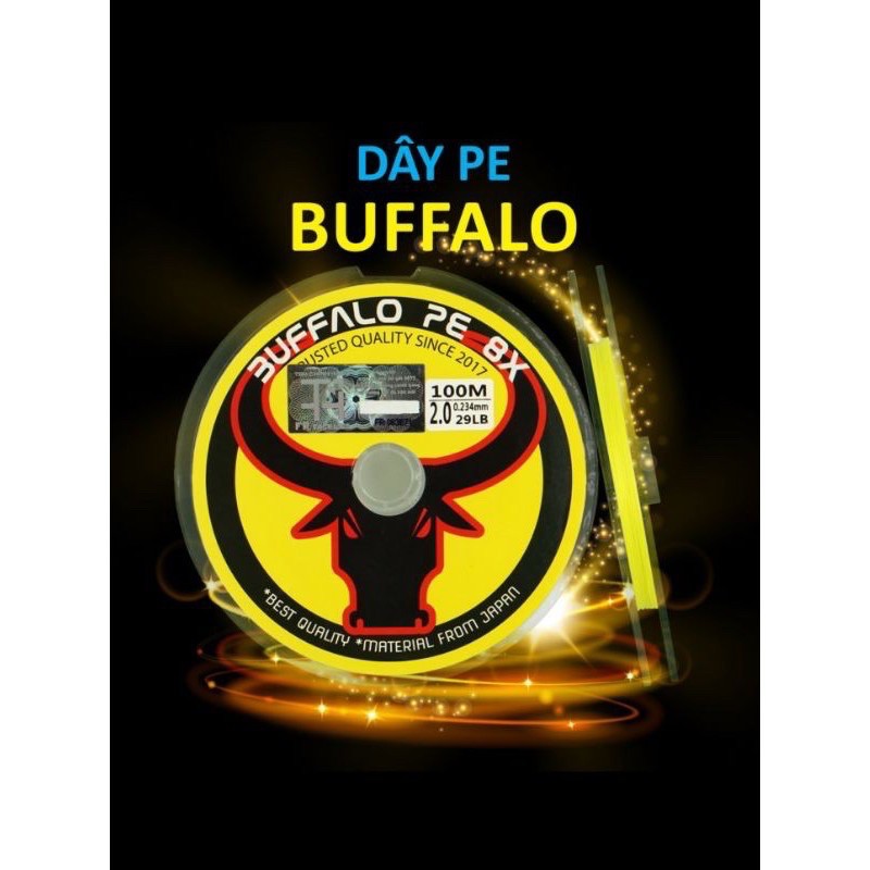 dây dù câu cá pe 8x buffalo dây câu cá(dây trâu bò)