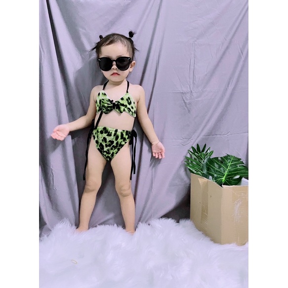 Bikini Cổ Yếm Hoạ Tiết Beo Nhiều Màu Chất Thun Cotton 4 Chiều Có Dãn