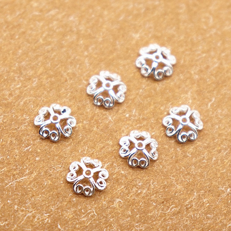 Combo 2 cái Đế hoa ( chụp hoa , ốp hoa ) bạc S925 size 6mm DHBS03