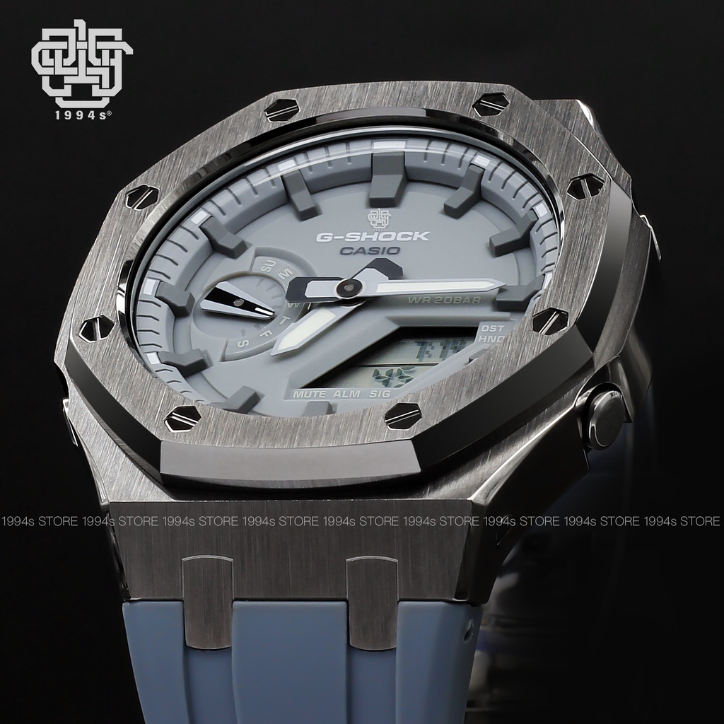 Đồng hồ nam Casio G-Shock GA-2110ET-8A custom AP Royal Oak, Titanium x Gray, hàng chính hãng, bảo hành 05 năm