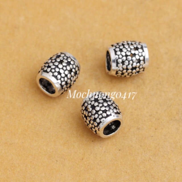 KHO SỈ  Charm bạc trụ họa tiết hoa - Hàng loại 1 cực đẹp PH272