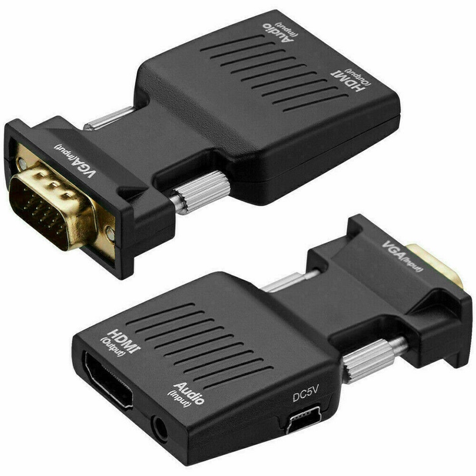 Cáp chuyển đổi VGA sang HDMI, HDMI sang VGA có Audio cao cấp, hỗ trợ Full HD 1080P - sản phẩm bảo hành 1 đổi 1