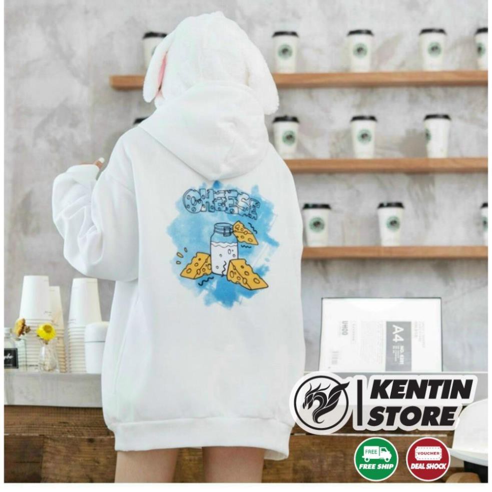 Áo hoodie chống nắng dành cho nam cho nữ có 2 màu, unisex form rộng in hình mèo và chuột Ulzzang KENTIN | BigBuy360 - bigbuy360.vn