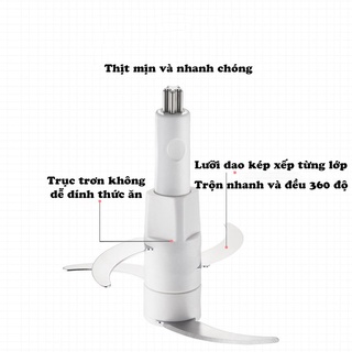 Máy xay thịt,xay rau củ quả Bear dung tích 2L cối thuỷ tinh cao cấp chính hãng