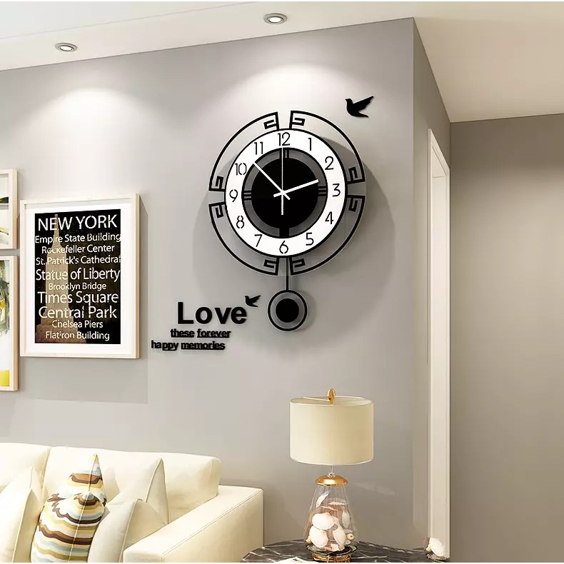 Đồng hồ treo tường quả lắc🕘🕘🕘 - phong cách cổ điển CL019 - Kích thước: 40x54, 35x47 cm🍀