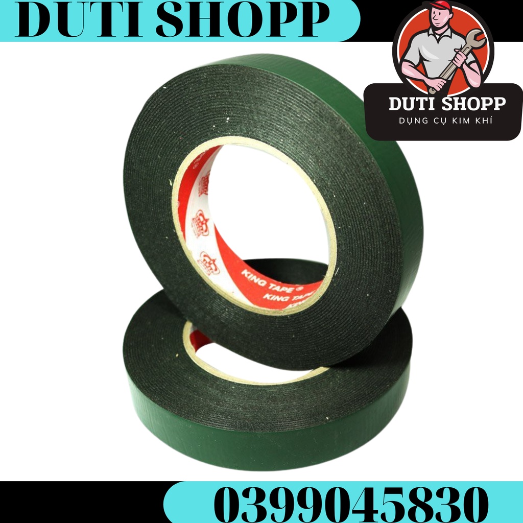 Băng dính xốp xanh 2 mặt loại tốt siêu dính đàn hồi chịu lực tốt 1.8cmx6m - DUTISHOP