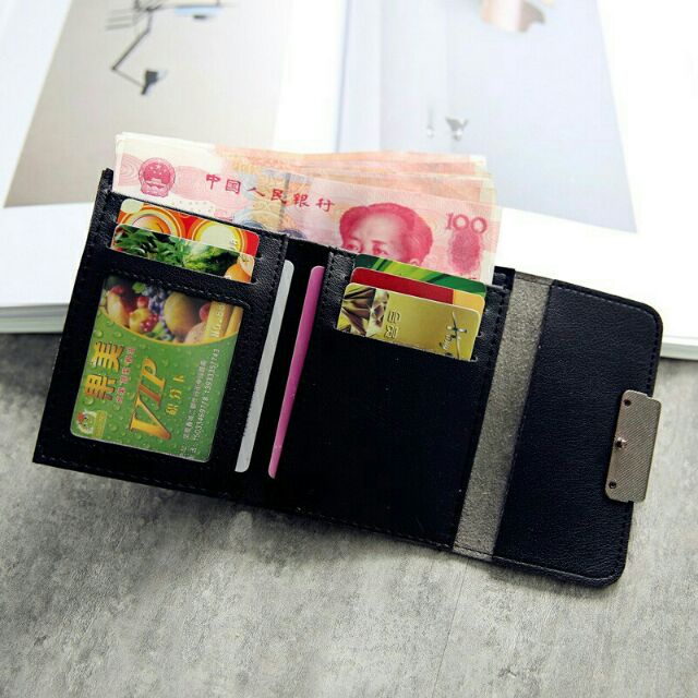 Bóp / ví mini dáng ngắn hàn quốc nắp vuông