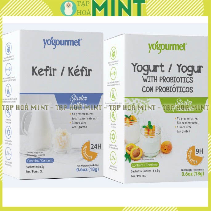 Men làm sữa chua hữu cơ Kefir 6 gói/hộp - Tạp hoá mint