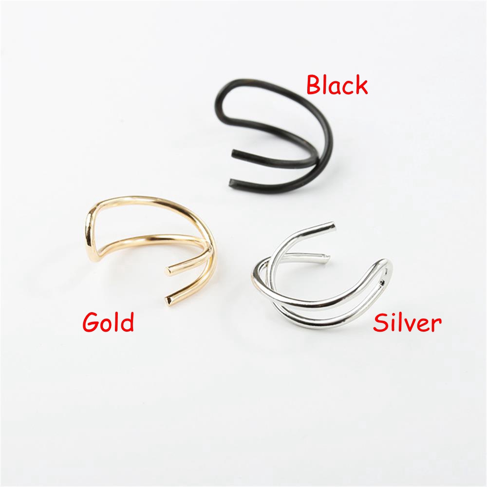 Bộ 2 Khuyên Kẹp Vành Tai Phong Cách Punk Cá Tính Cho Nam Nữ