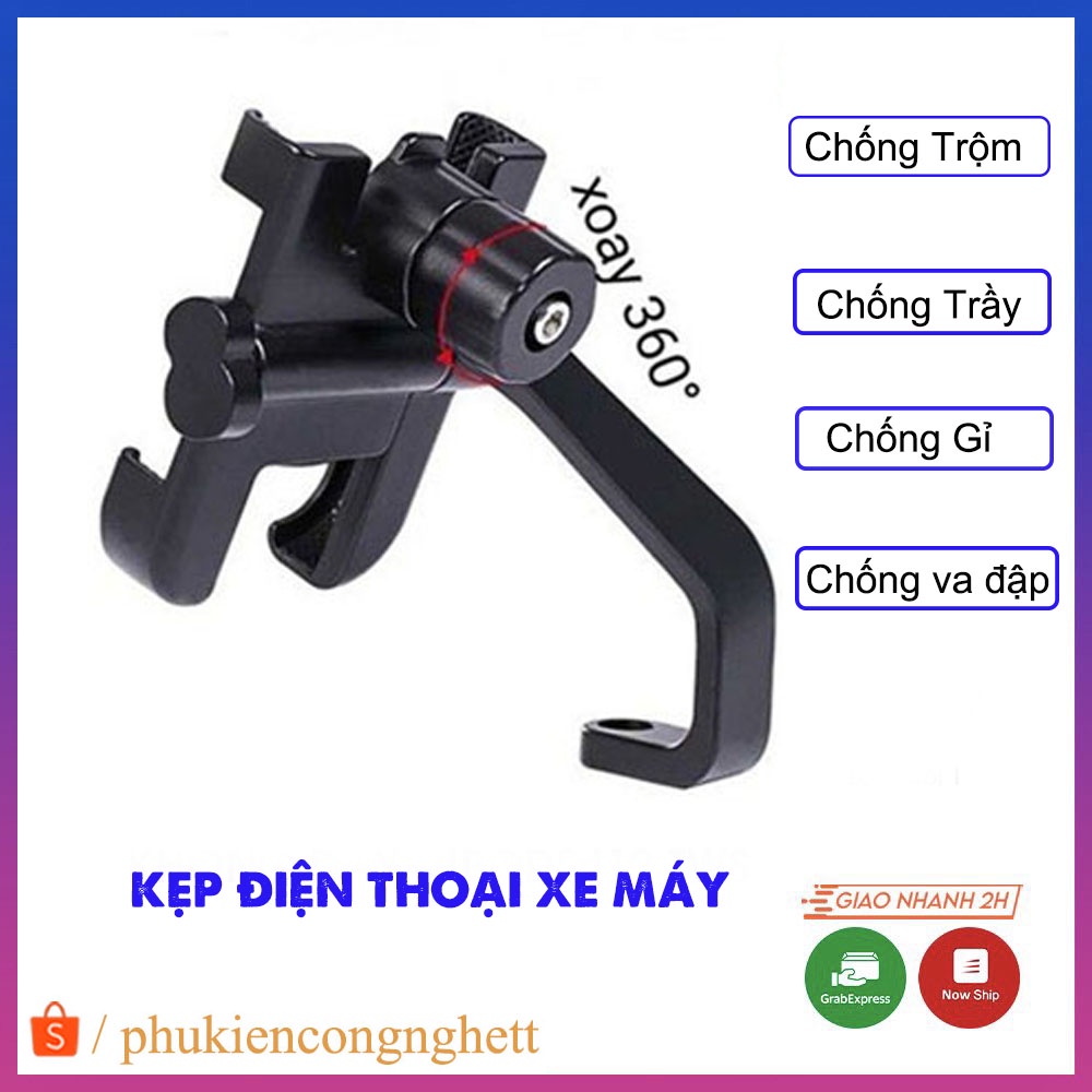Giá Đỡ - Kẹp Điện Thoại Gắn Xe Máy C2 Chống Rung, Chống Cướp Siêu Chắc