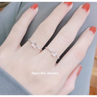 Nhẫn vương miện nhỏ xinh, 2 loại đính đá và không đính - Ngọc Mai Jewelry