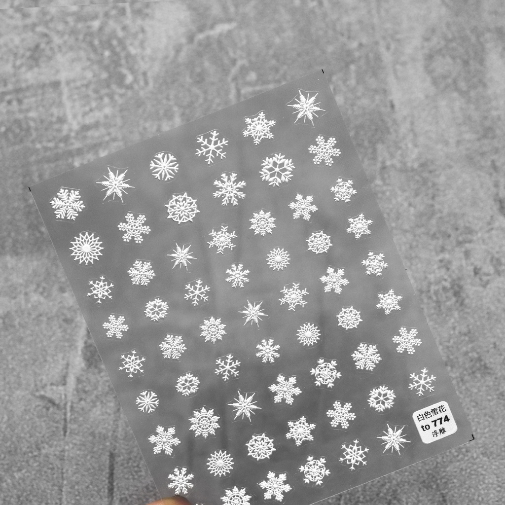Miếng Dán Trang Trí Móng Tay Hình Bông Tuyết Trắng 774