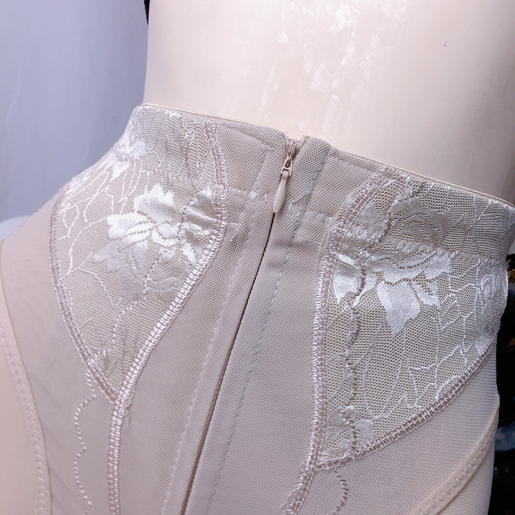 Quần gen bụng kéo khóa cạp cao phối ren lưới định hình dáng chuẩn eo thon