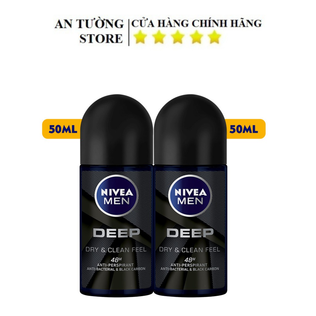 Lăn Khử Mùi Nivea Men Than Hoạt Tính 50ml, Đen