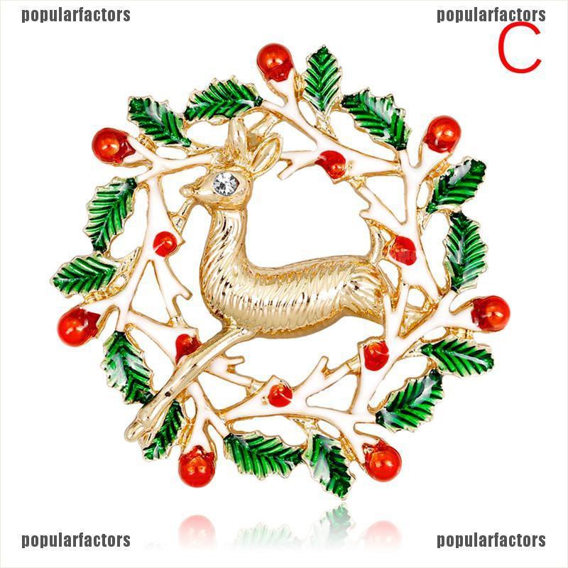 Ghim cài áo đính hạt đá pha lê nhiều kiểu dáng phong cách giáng sinh