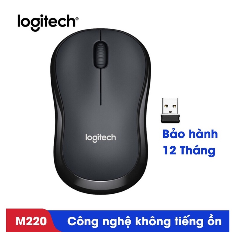 Chuột Không Dây Logitech M220 BK - PK (Không Tiếng Ồn) Bảo Hành 12 Tháng