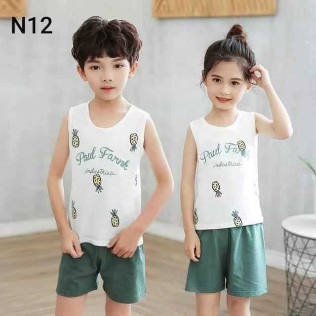 Bộ bé trai bé gái sát lách cotton (sale)