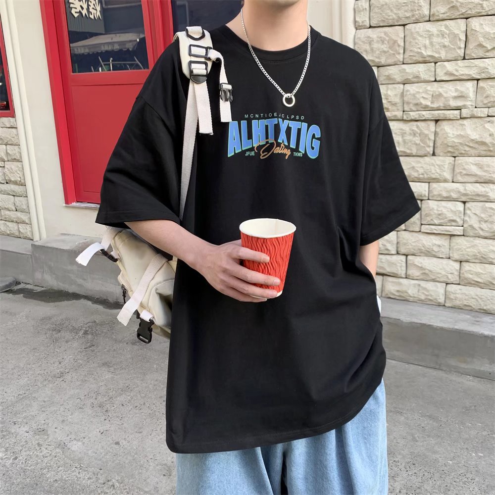 Áo Thun Tay Ngắn Dáng Rộng In Chữ Cỡ Lớn Thoải Mái Thời Trang Mùa Hè Cho Nam Size M-8XL