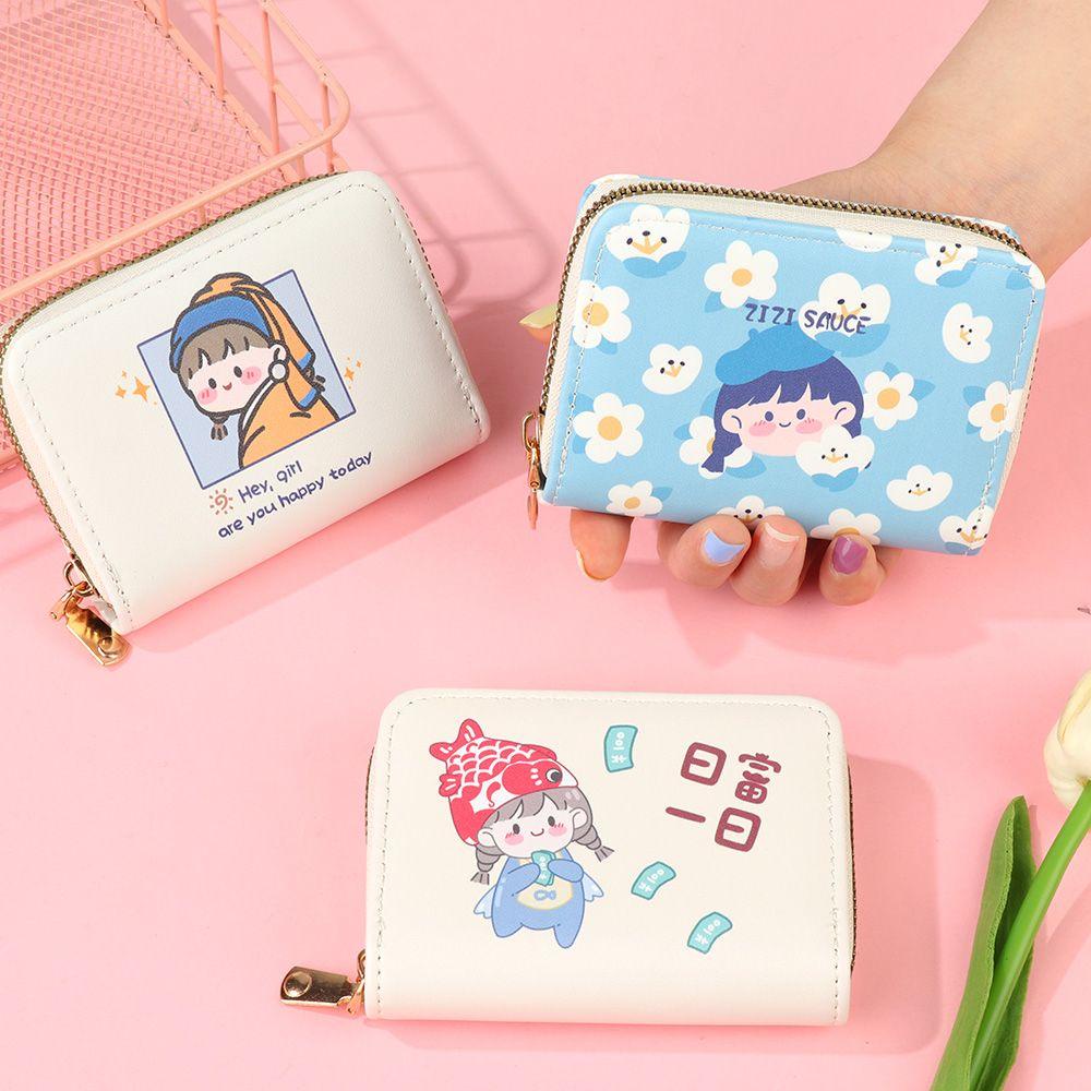 ღOKDEALSღ Accessories Foldable Wallet PU Leather Bag Cartoon Short Wallets Cards Purses Gift Mini Coin Money Girl Card Holder