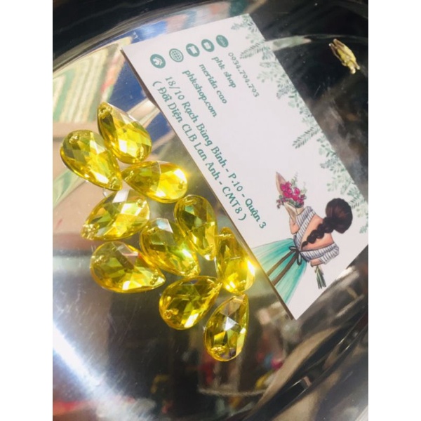 10v tráng gương giọt màu vàng phụ kiện oản, trang trí áo váy phụ kiện tóc