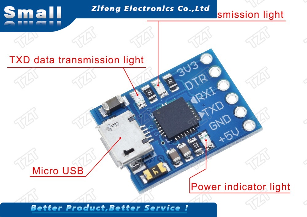 Mô Đun Chuyển Đổi Cjmcu Cp2102 Micro Usb Sang Uart Ttl 6pin Uart Stc232 Cho Arduino