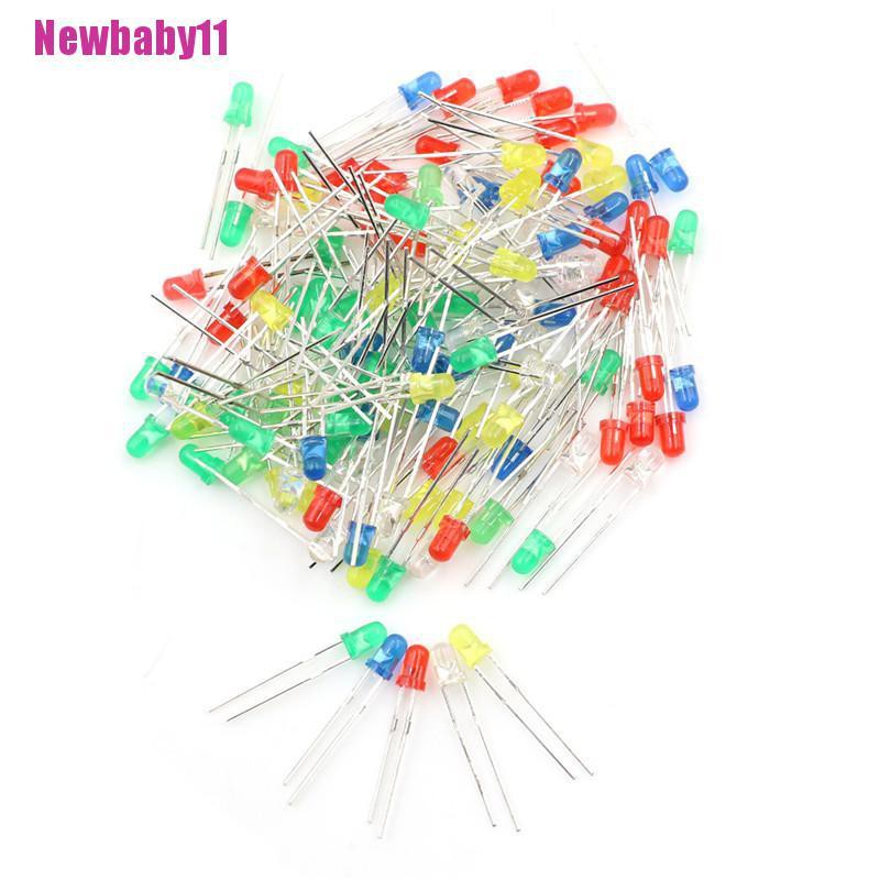 Set 100 Đi Ốt Đèn LED 3mm Nhiều Màu 20mA
