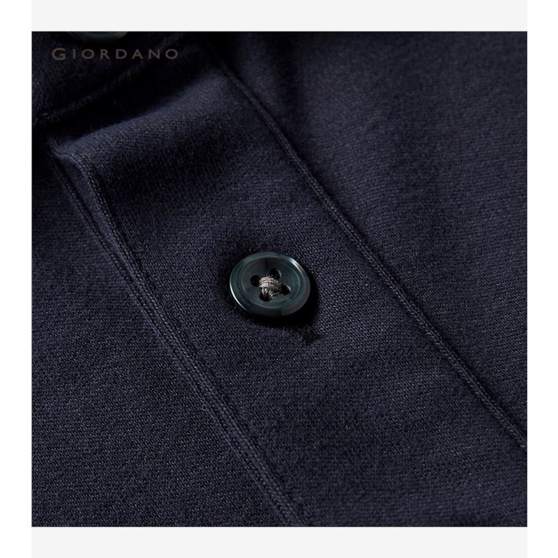 [ Mã 12FASHIONSALE1 giảm 10K đơn 50K ] Áo GIORDANO 01011781 cổ polo dài tay vải nhám dày cho nam | BigBuy360 - bigbuy360.vn