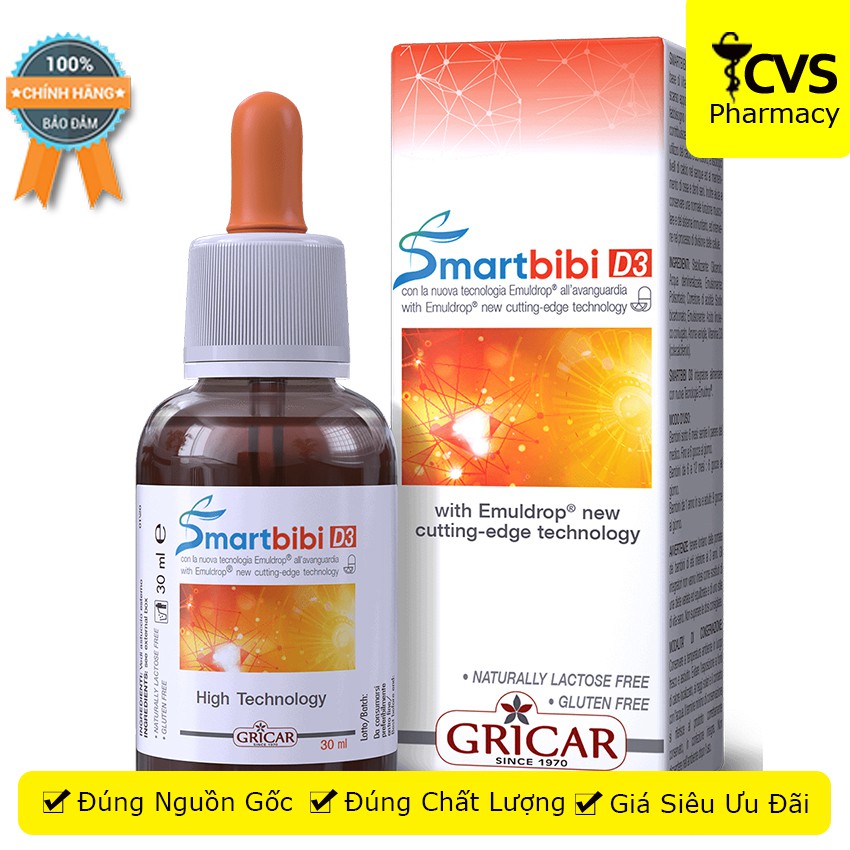 Siro SMARTBIBI D3 Chai 30ml - Bổ Sung Vitamin D3 - Cvspharmacy