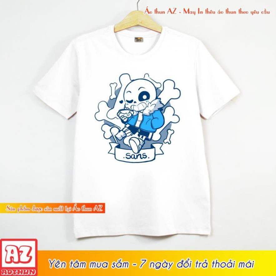 Áo thun game Undertale Sans chibi màu trắng - Có size trẻ em M2808 /gia tốt nhât  / sp bán chạy