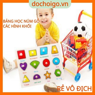 Bảng học núm gỗ các hình khối, đồ chơi gỗ phát triển trí tuệ dochoigo.vn