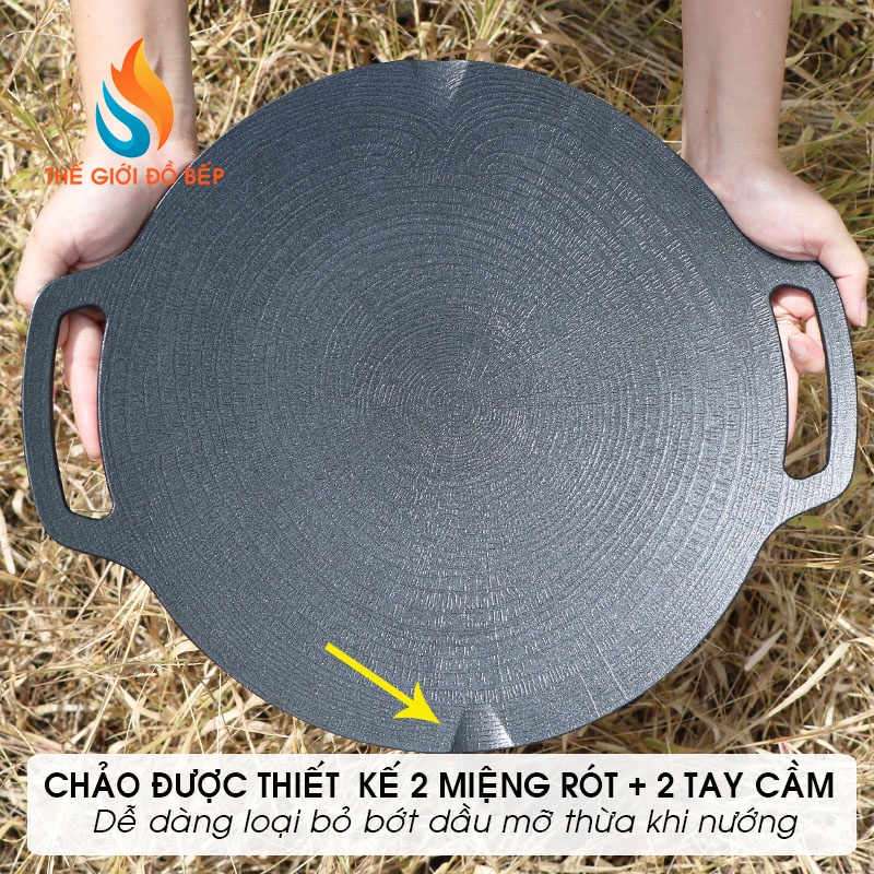Chảo Nướng Chống Dính Đáy Từ Ecoramic 36cm - Chảo Nướng Từ, Chảo Đá Nướng, Chảo Gang Nướng Thịt - Chính Hãng Hàn Quốc