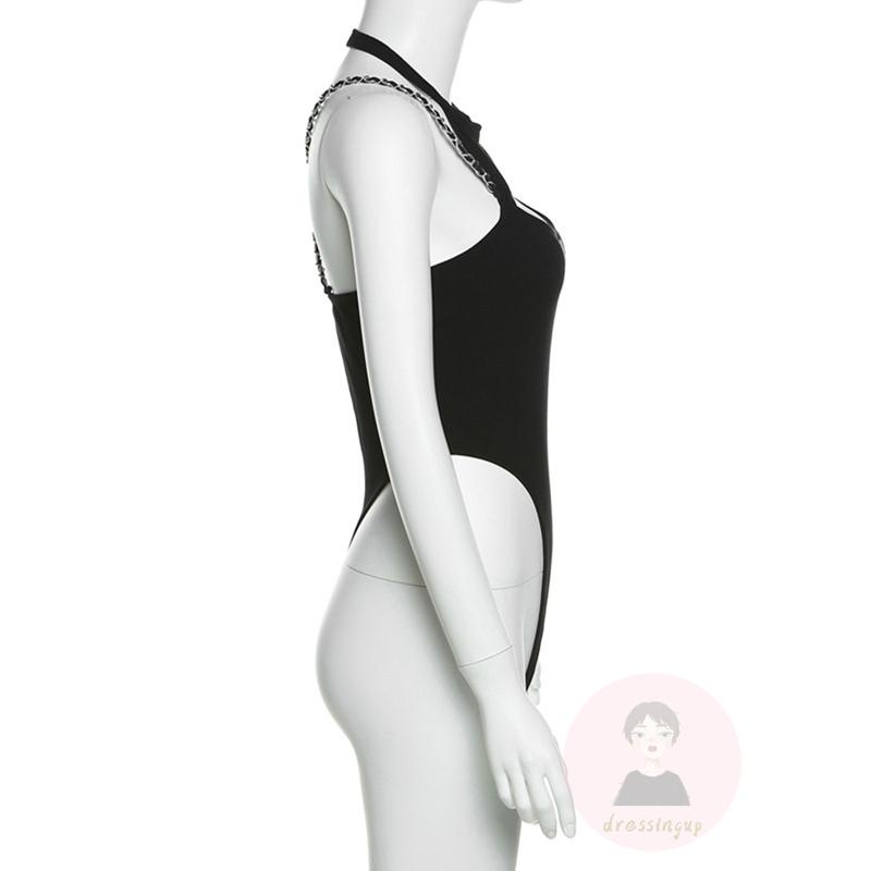 Áo Liền Quần Dạng Yếm In Chữ Cho Nữ