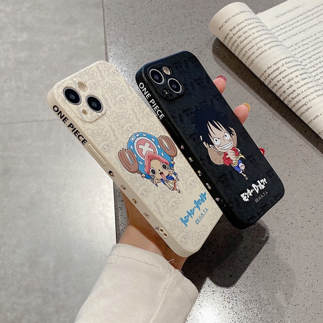 Xiaomi Mi 11 Lite Redmi 9T 9C 9A Note 10 10S 9 9S 8 7 Pro Cute Shading One Piece Luffy Shockproof Fine Hole Phone Case  DY 25