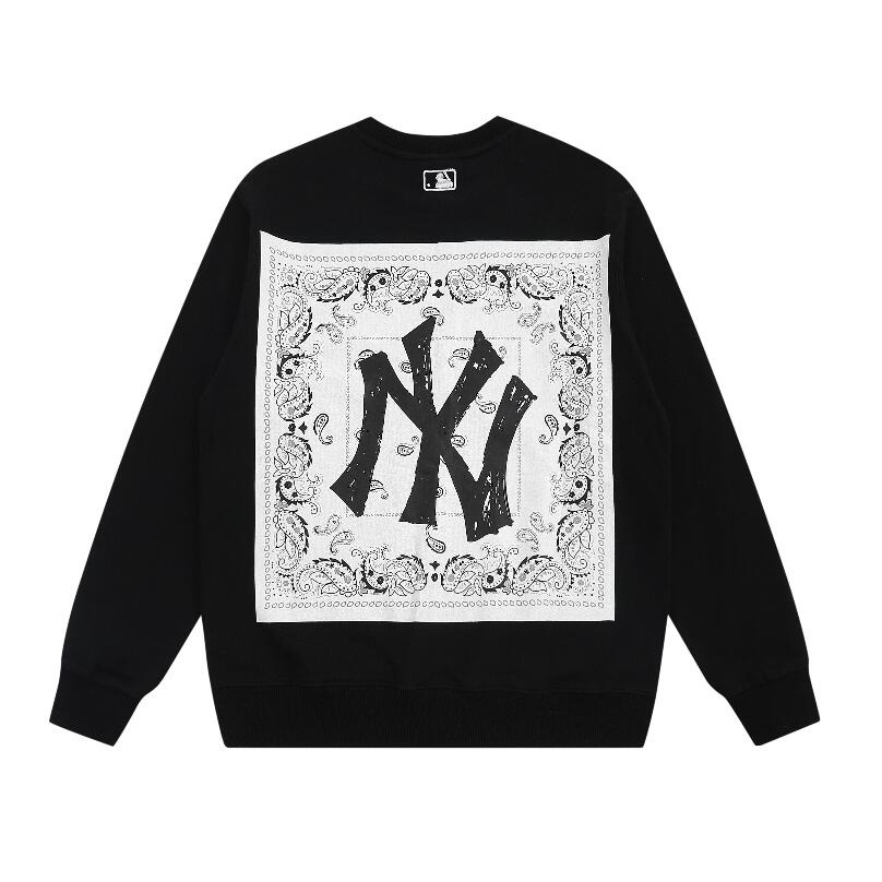 ❤❀  ❤ Mlb Áo Nỉ Dài Tay Cổ Tròn Thêu Họa Tiết Thời Trang Cho Nam Nữ