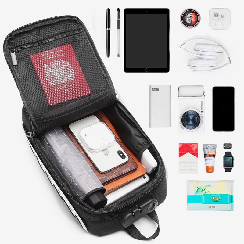 Túi đeo chéo Ozuko phản quang chống thấm nước chống trộm thời trang dành cho thanh thiếu niên